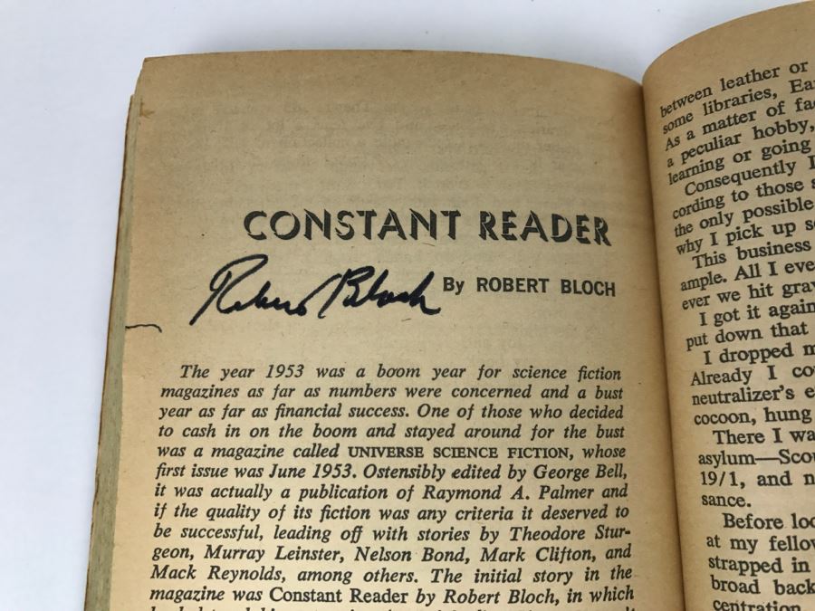 Signed First Printing 1971 Pyramid Books Paperback Book The Space Magicians Signed By Robert Bloch [Photo 9]