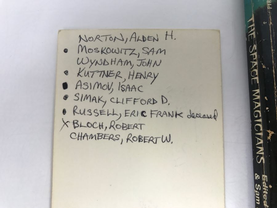 Signed First Printing 1971 Pyramid Books Paperback Book The Space Magicians Signed By Robert Bloch [Photo 3]