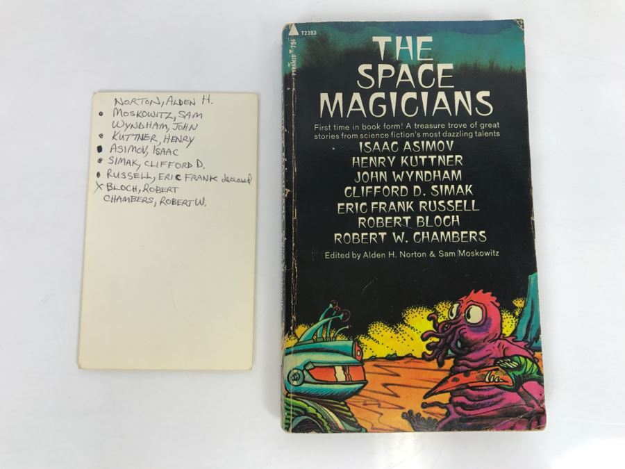 Signed First Printing 1971 Pyramid Books Paperback Book The Space Magicians Signed By Robert Bloch [Photo 2]