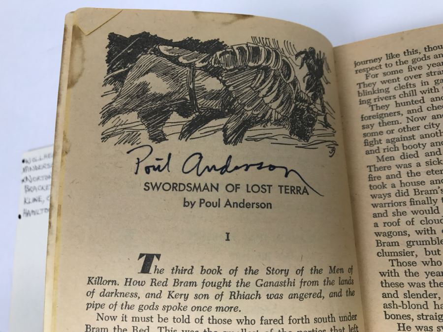Signed 1964 Paperback Book Swordsmen In The Sky (Signed By Poul Anderson And Andre Norton) [Photo 8]