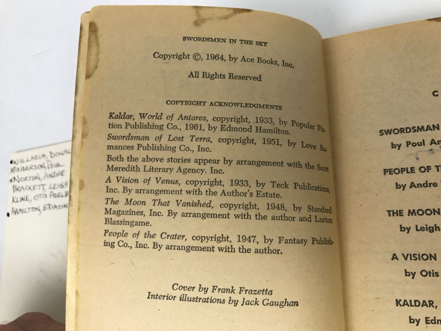 Signed 1964 Paperback Book Swordsmen In The Sky (Signed By Poul Anderson And Andre Norton) [Photo 7]