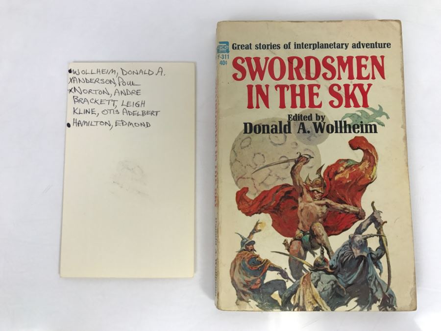 Signed 1964 Paperback Book Swordsmen In The Sky (Signed By Poul Anderson And Andre Norton) [Photo 2]