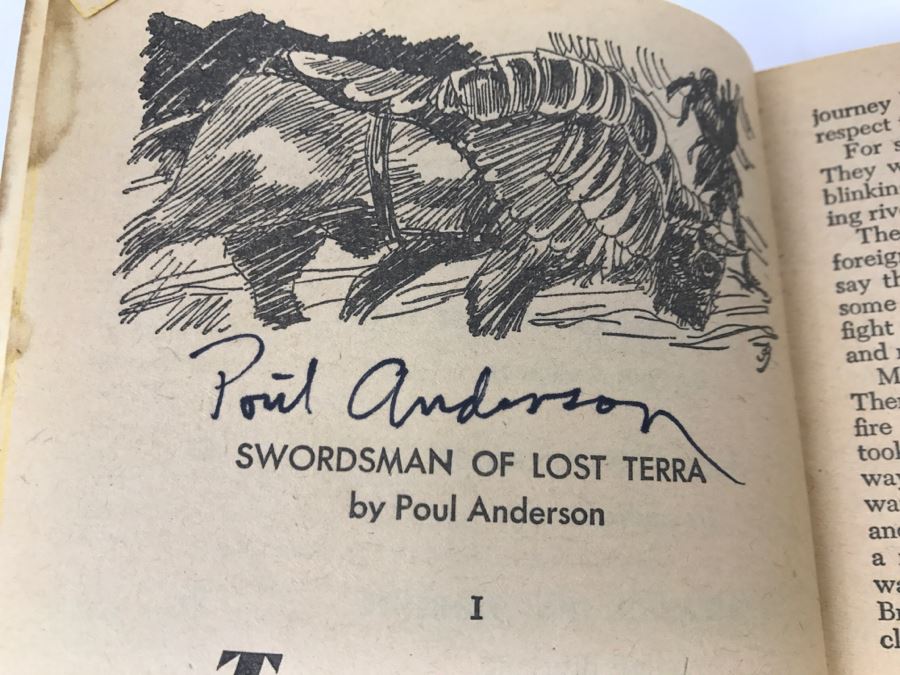 Signed 1964 Paperback Book Swordsmen In The Sky (Signed By Poul Anderson And Andre Norton) [Photo 9]