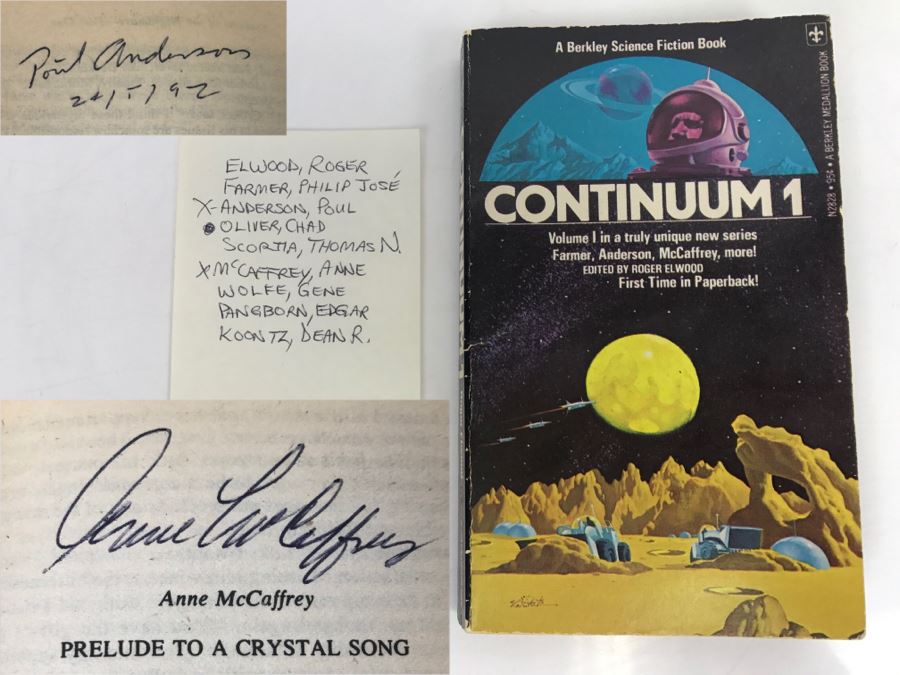 Signed 1975 Paperback Book Continuum 1 (Signed By Poul Anderson And Anne McCaffrey) [Photo 1]