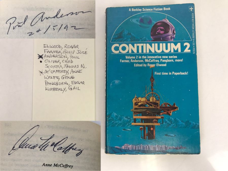 Signed 1975 Paperback Book Continuum 2 (Signed By Poul Anderson And Anne McCaffrey) [Photo 1]