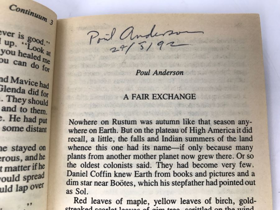 Signed 1975 Paperback Book Continuum 3 (Signed By Poul Anderson And Anne McCaffrey) [Photo 8]