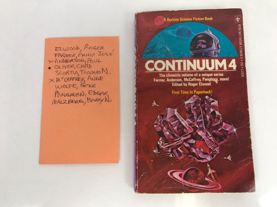 Signed 1976 Paperback Book Continuum 4 (Signed By Poul Anderson And Anne McCaffrey) [Photo 2]