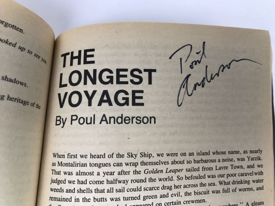 Signed Paperback Book Fifty Years Of The Best Science Fiction From Analog (Signed By Stanley Schmidt, L. Sprague De Camp, A. E. Van Vogt, Poul Anderson, Ben Bova And Vonda N. McIntrye) [Photo 8]