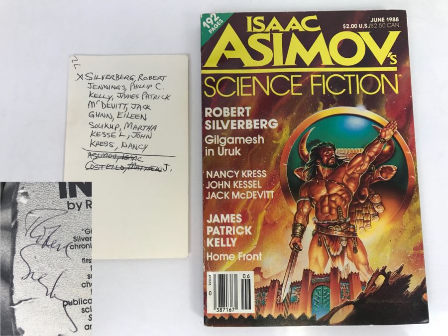 Signed Paperback Isaac Asimov Science Fiction June 1988 Signed By Robert Silverberg