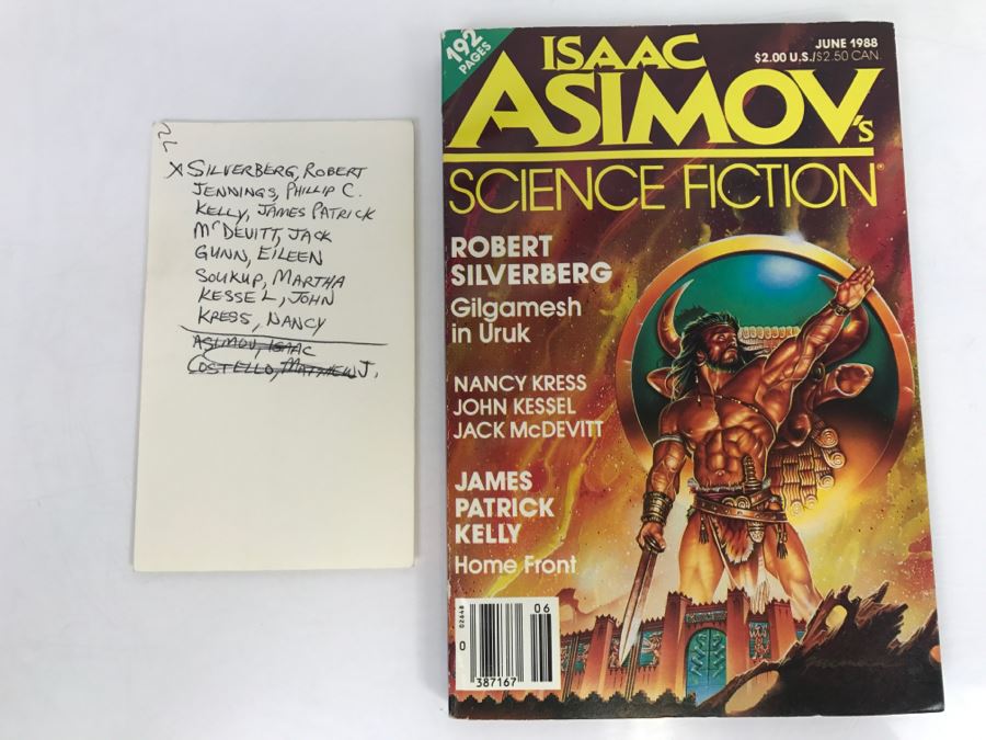 Signed Paperback Isaac Asimov Science Fiction June 1988 Signed By Robert Silverberg [Photo 2]