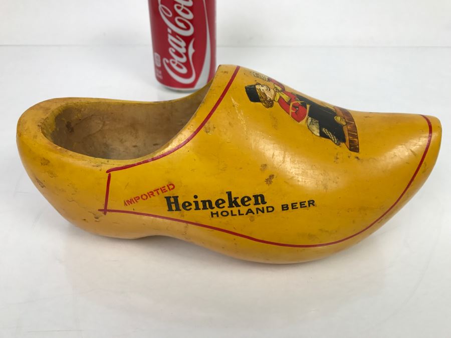 Vintage Heineken Holland Beer Advertising Wooden Clog Shoe [Photo 1]