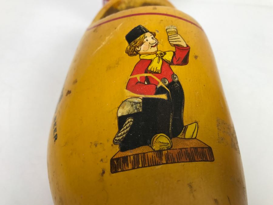 Vintage Heineken Holland Beer Advertising Wooden Clog Shoe [Photo 7]