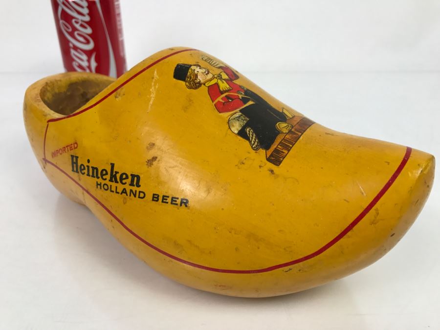 Vintage Heineken Holland Beer Advertising Wooden Clog Shoe [Photo 12]