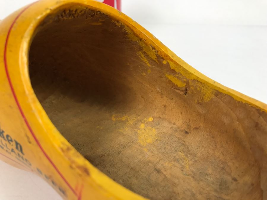 Vintage Heineken Holland Beer Advertising Wooden Clog Shoe [Photo 10]