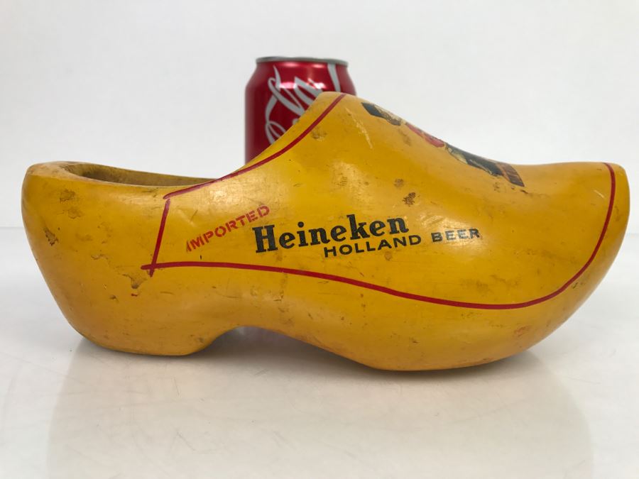 Vintage Heineken Holland Beer Advertising Wooden Clog Shoe [Photo 3]