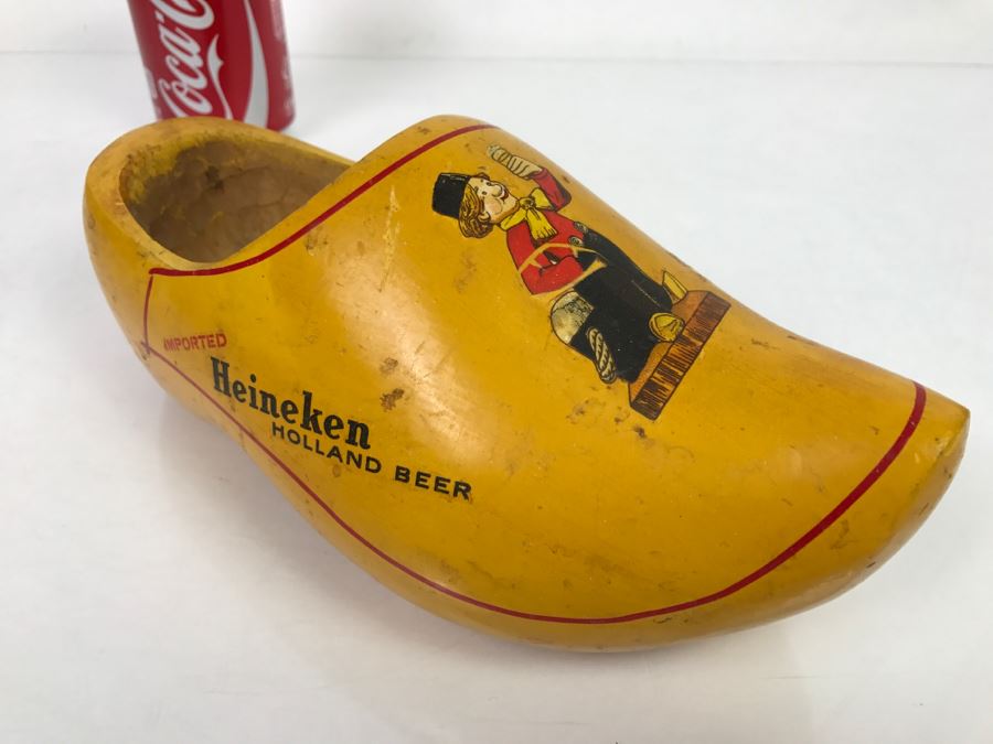 Vintage Heineken Holland Beer Advertising Wooden Clog Shoe [Photo 14]