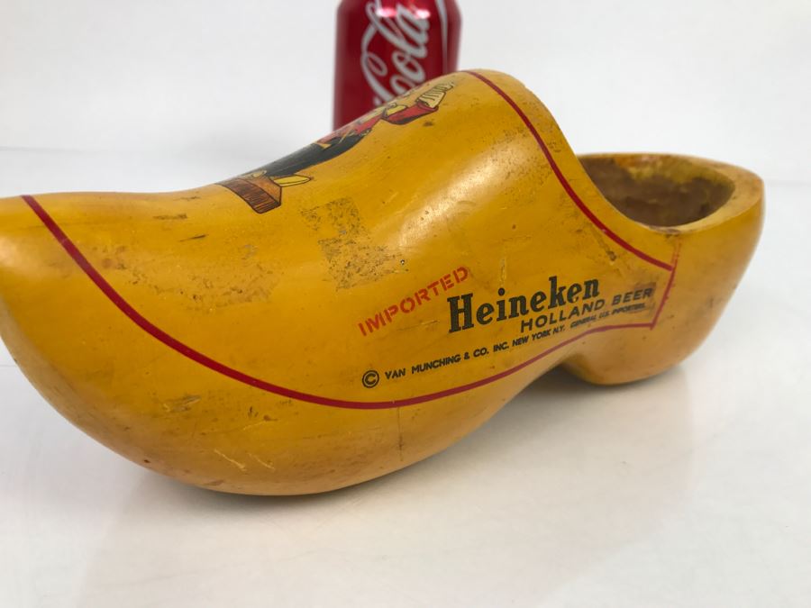 Vintage Heineken Holland Beer Advertising Wooden Clog Shoe [Photo 8]