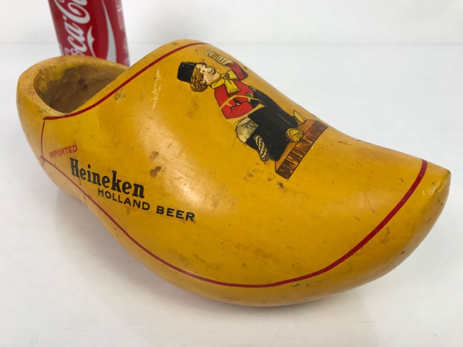 Vintage Heineken Holland Beer Advertising Wooden Clog Shoe [Photo 13]
