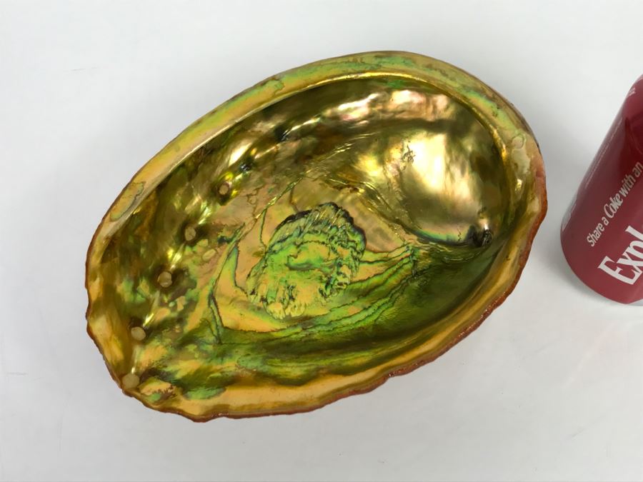 Unique Mid-Century Modern Abalone Shell With Yellow Glass Feet [Photo 9]