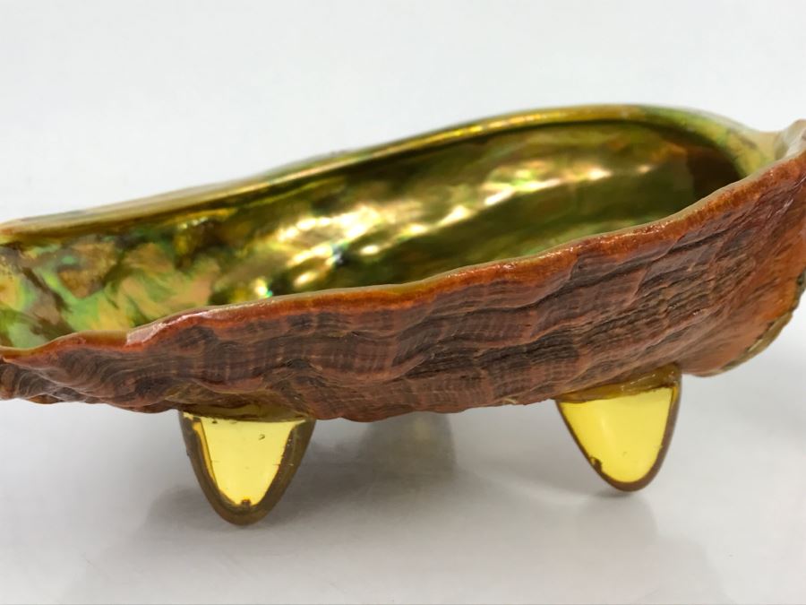 Unique Mid-Century Modern Abalone Shell With Yellow Glass Feet [Photo 6]
