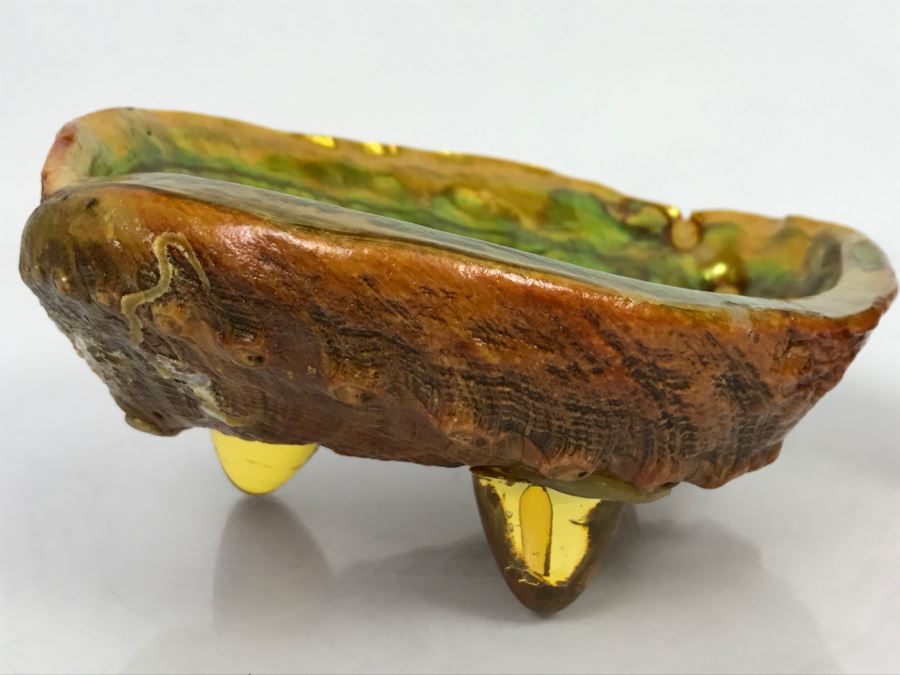 Unique Mid-Century Modern Abalone Shell With Yellow Glass Feet [Photo 14]
