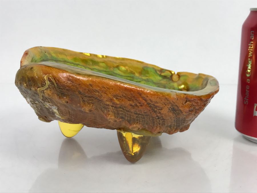 Unique Mid-Century Modern Abalone Shell With Yellow Glass Feet [Photo 15]