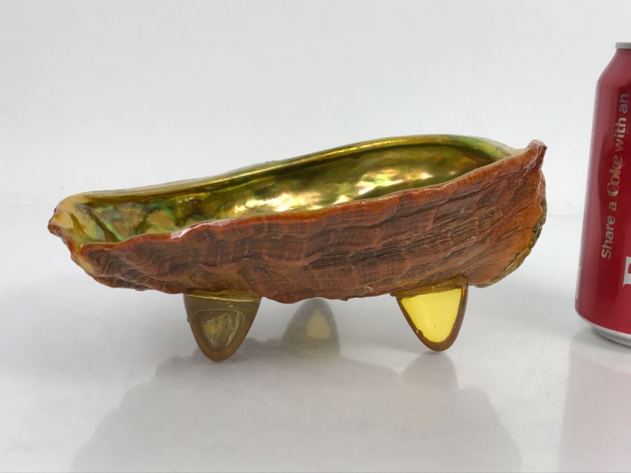 Unique Mid-Century Modern Abalone Shell With Yellow Glass Feet [Photo 5]
