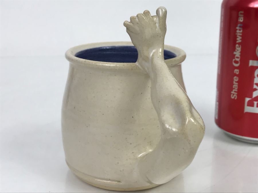 Potter Pottery Mug With Leg Foot Handle