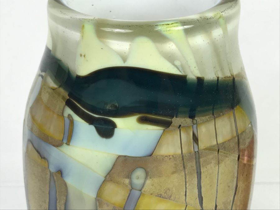 Signed Paul Allen Counts Studio Art Glass Vase [Photo 6]