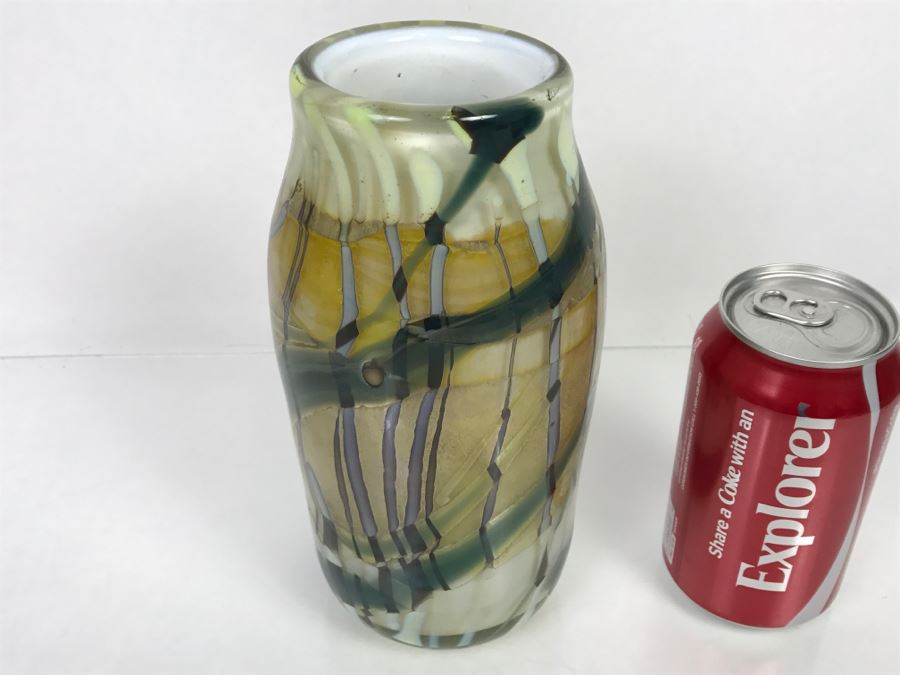 Signed Paul Allen Counts Studio Art Glass Vase [Photo 4]