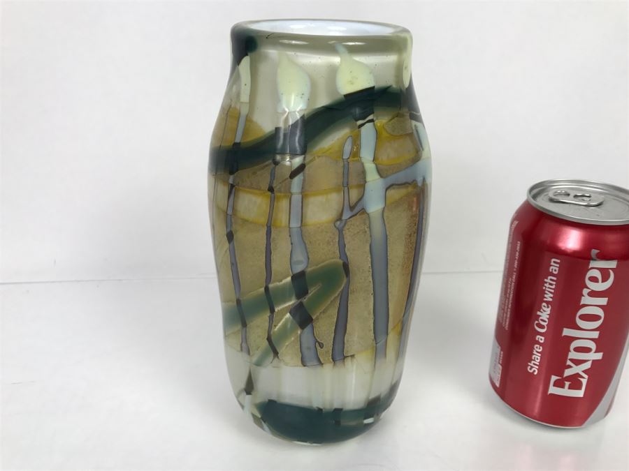 Signed Paul Allen Counts Studio Art Glass Vase [Photo 8]