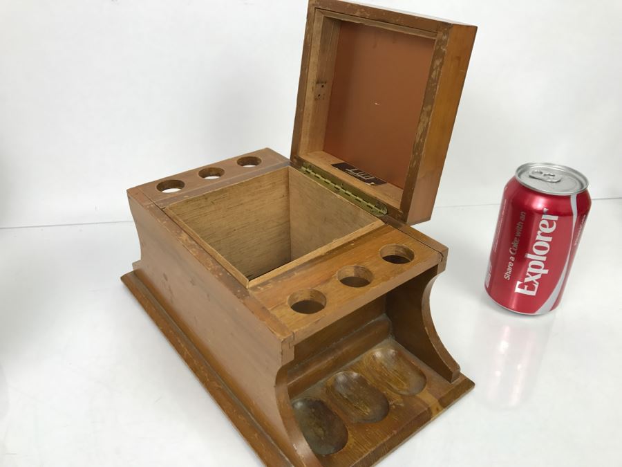 Mid-Century Alfred Dunhill Of London Wooden Humidor And Tobacco Pipe Stand Rack [Photo 12]