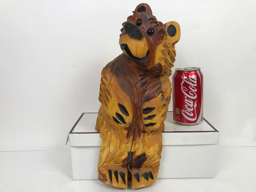 Signed Hand Carved Sitting Bear By Barry Martin Ruidoso, NM [Photo 2]