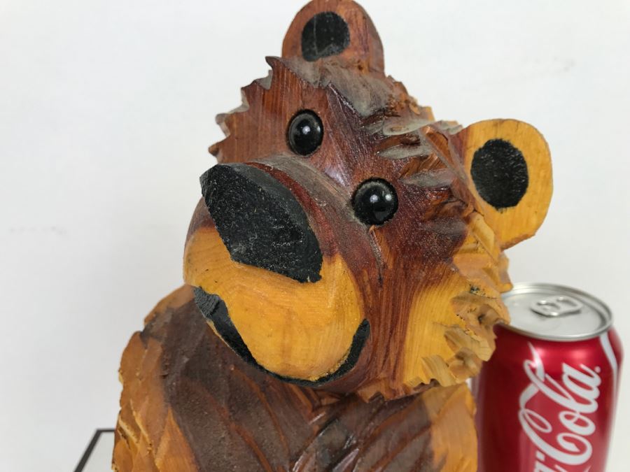 Signed Hand Carved Sitting Bear By Barry Martin Ruidoso, NM [Photo 3]