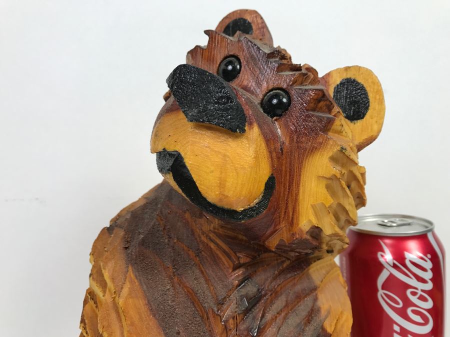 Signed Hand Carved Sitting Bear By Barry Martin Ruidoso, NM [Photo 4]