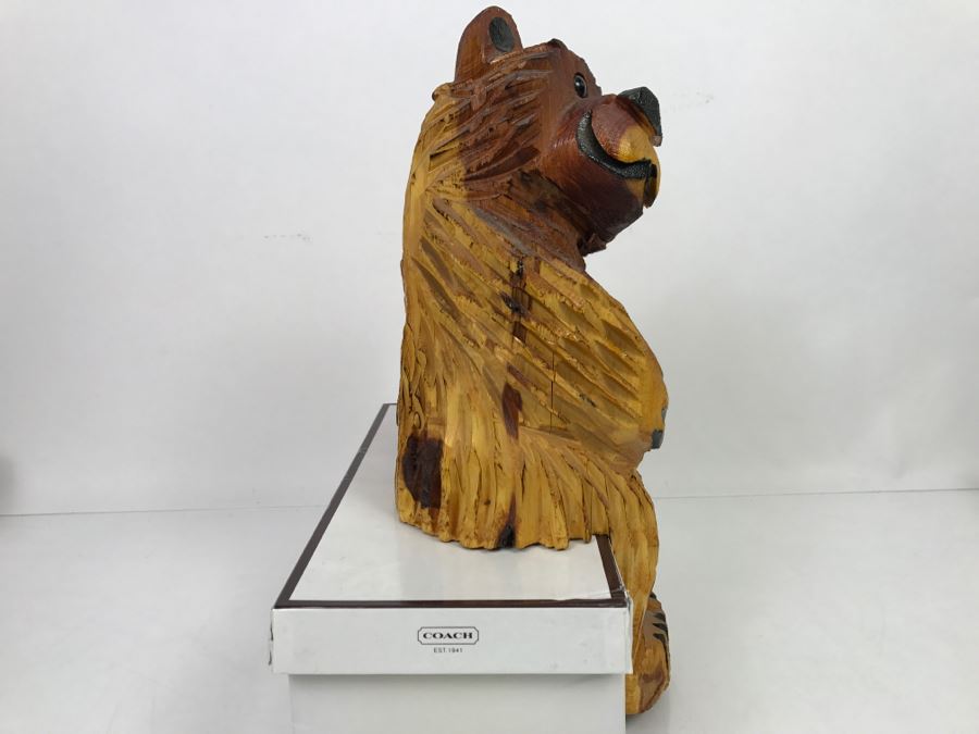 Signed Hand Carved Sitting Bear By Barry Martin Ruidoso, NM [Photo 8]