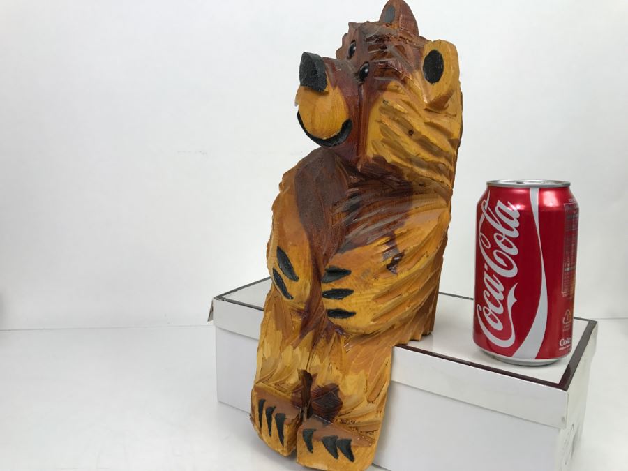 Signed Hand Carved Sitting Bear By Barry Martin Ruidoso, NM [Photo 11]