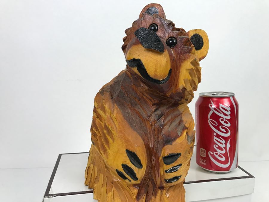 Signed Hand Carved Sitting Bear By Barry Martin Ruidoso, NM [Photo 13]