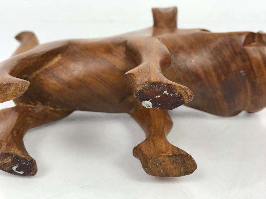 Vintage Wooden Warthog Animal Carving [Photo 16]