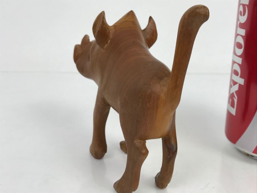 Vintage Wooden Warthog Animal Carving [Photo 13]