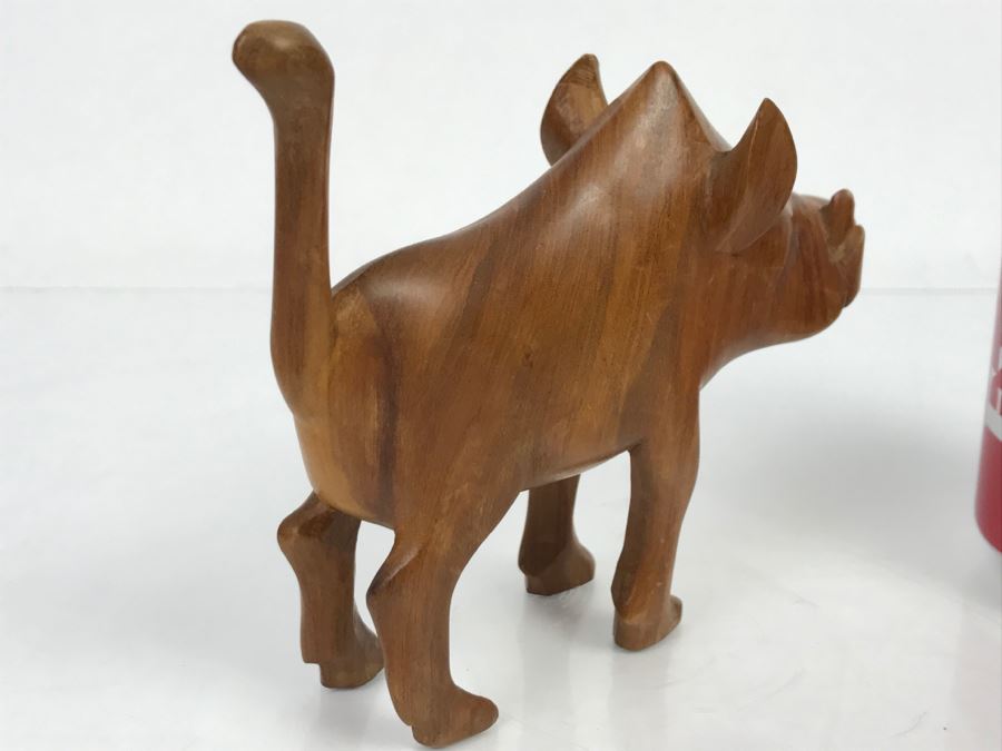 Vintage Wooden Warthog Animal Carving [Photo 14]
