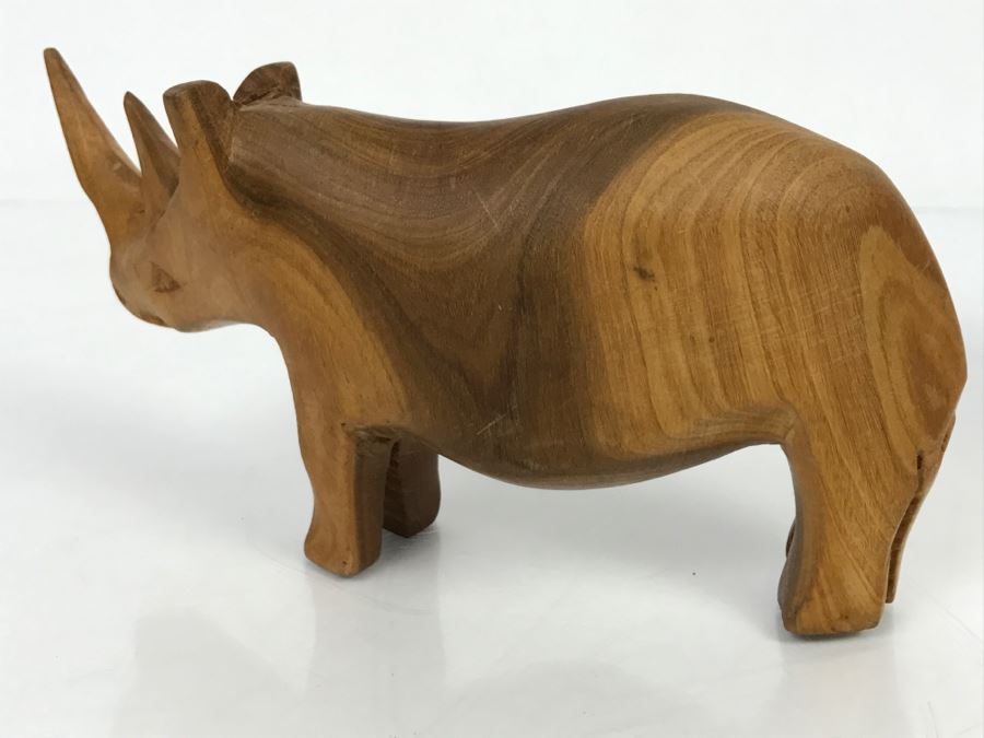Vintage Wooden Rhinoceros Animal Carving [Photo 11]