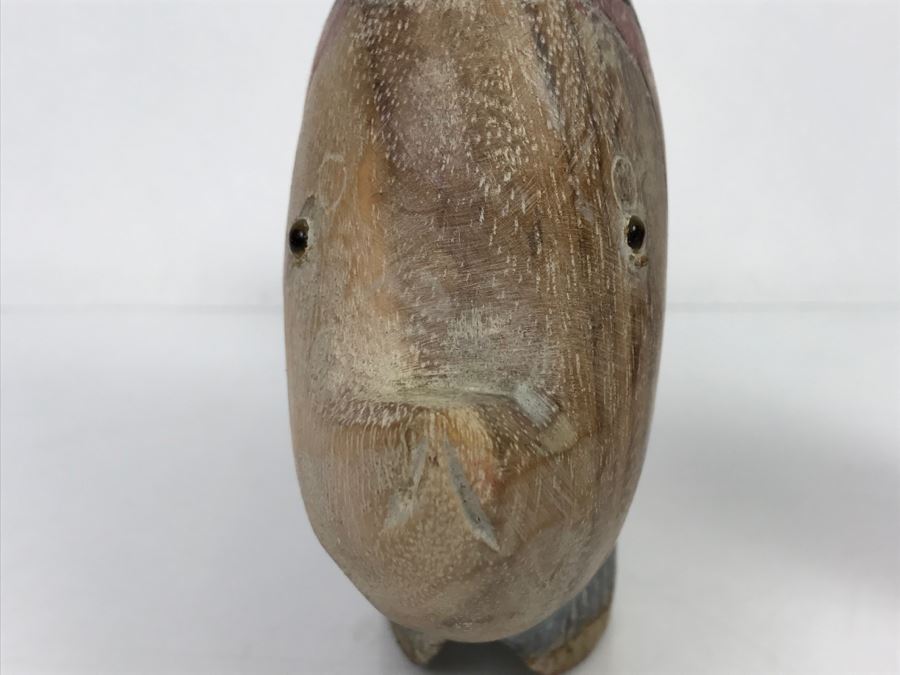 Large Hand Carved And Hand Painted Wooden Fish [Photo 10]