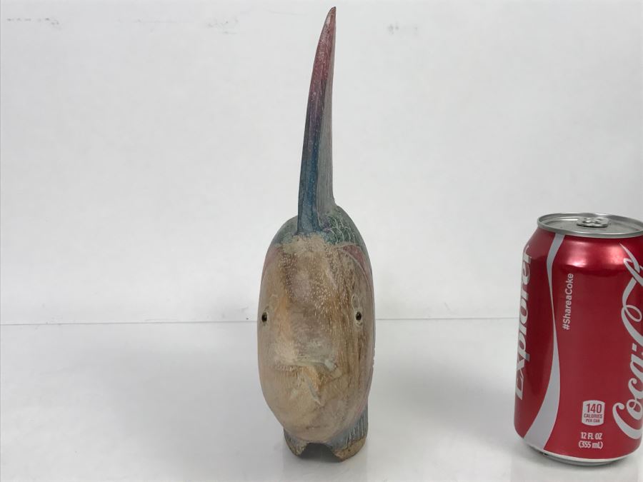 Large Hand Carved And Hand Painted Wooden Fish [Photo 11]