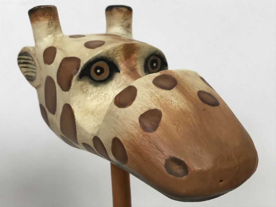 Set Of (3) Indonesian Animal Heads Frog Giraffe Fish [Photo 8]