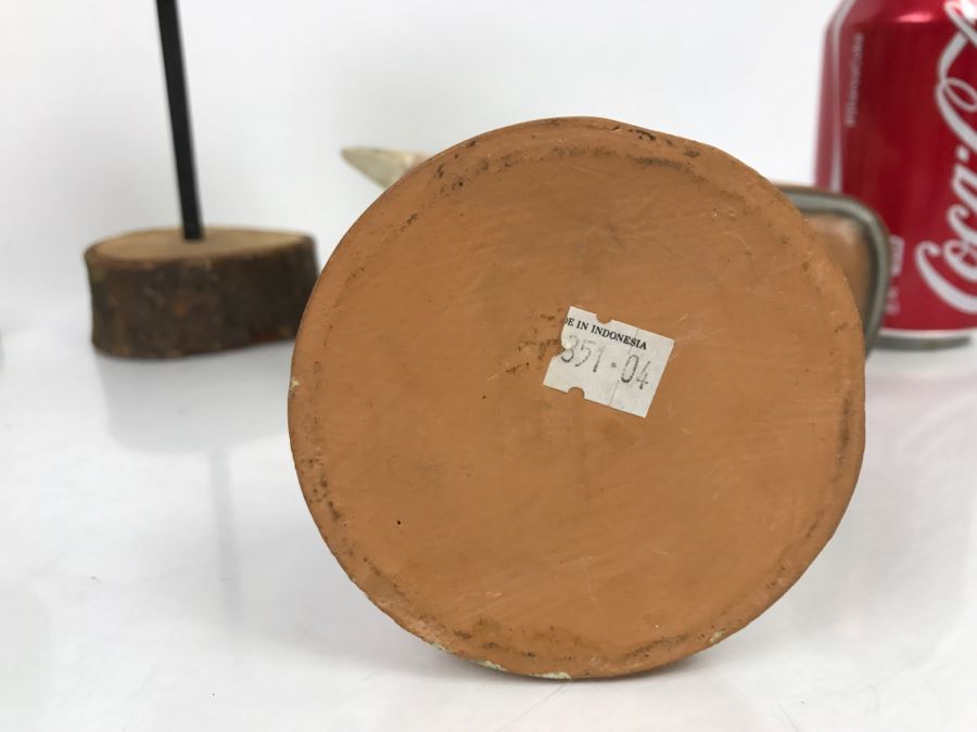 Set Of (3) Indonesian Animal Heads Frog Giraffe Fish [Photo 16]