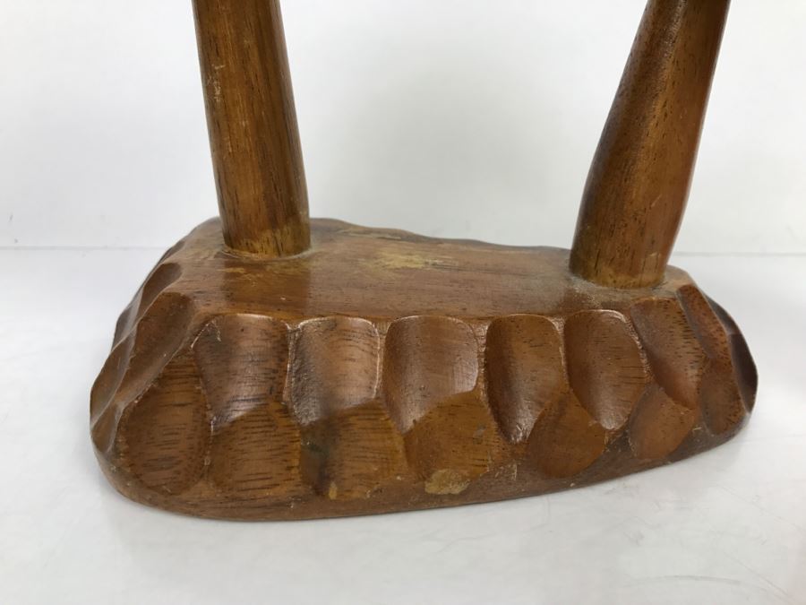 Mid-Century Mushroom Hors D'oeuvres Appetizer Toothpick Server Wood Holder Stand [Photo 3]