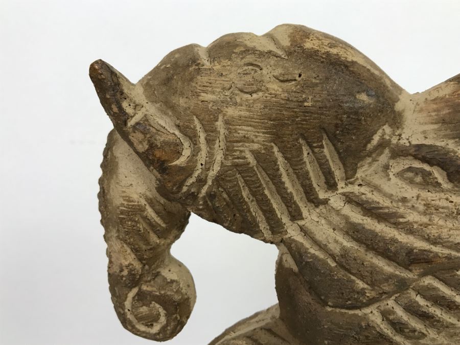 Wooden Carving Of Hybrid Horse Fish Seahorse Sculpture On Display Stand [Photo 6]