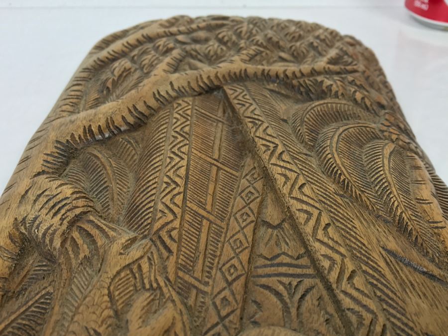 Vintage Wood Carving Depicting Woman By Boat [Photo 17]