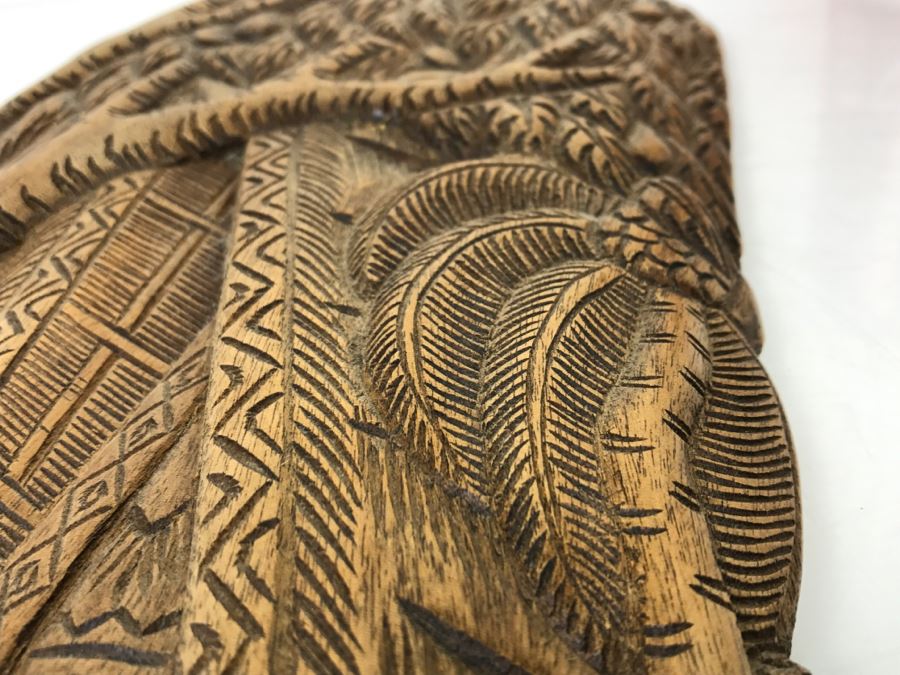 Vintage Wood Carving Depicting Woman By Boat [Photo 18]